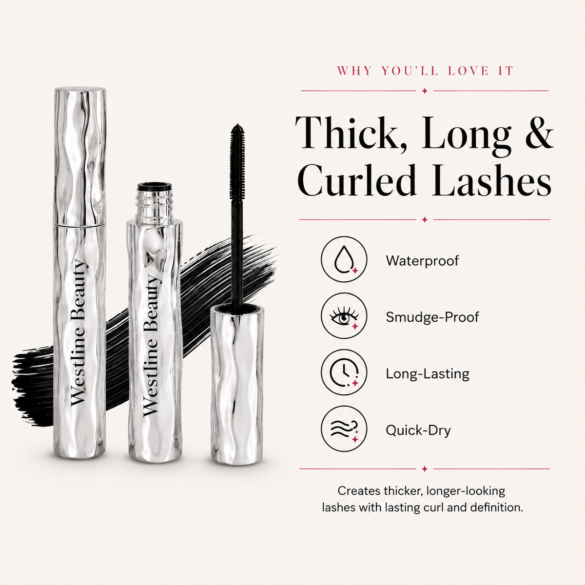 LAST DAY - BUY 1 GET 1 FREE💜Waterproof Curling & Lengthening Mascara